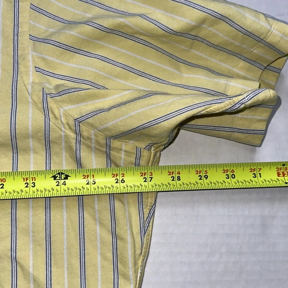 📌5/$25 Ralph Lauren Classic Fit Short Sleeve Button Down Yellow Striped Size XL - Picture 7 of 9
